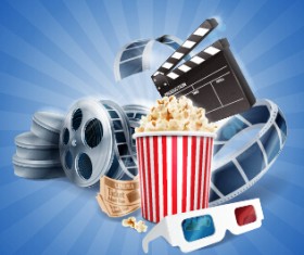 Cinema movie vector background graphics 05