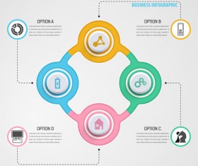 Circular business infographics creative vectors template 01