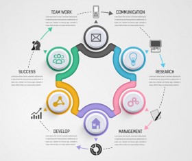 Circular business infographics creative vectors template 02