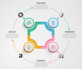 Circular business infographics creative vectors template 03