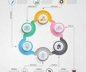 Circular business infographics creative vectors template 04