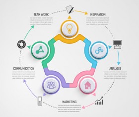 Circular business infographics creative vectors template 05