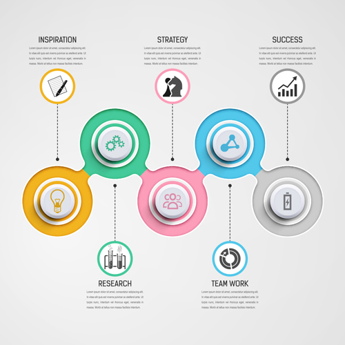 Circular business infographics creative vectors template 06