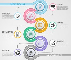 Circular business infographics creative vectors template 08