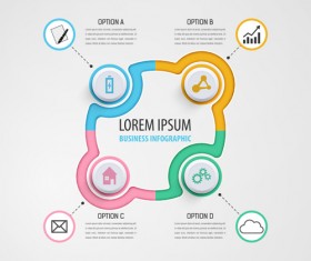 Circular business infographics creative vectors template 10