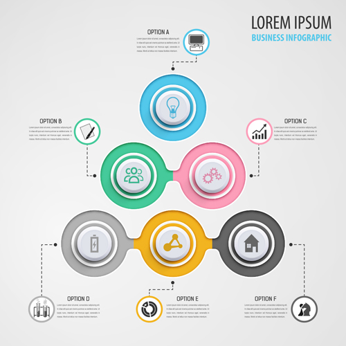 Circular business infographics creative vectors template 12