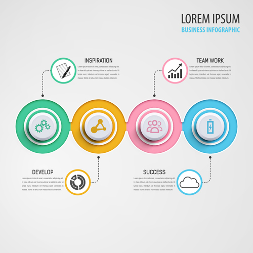 Circular business infographics creative vectors template 13