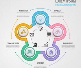 Circular business infographics creative vectors template 14