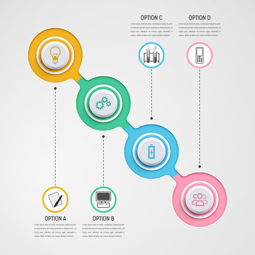 Circular business infographics creative vectors template 15