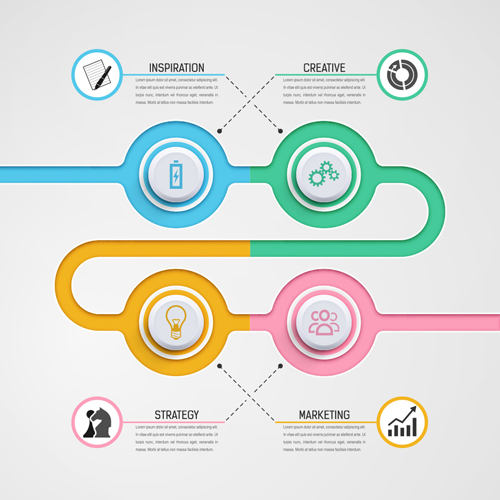 Circular business infographics creative vectors template 16