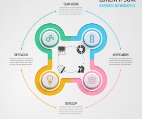 Circular business infographics creative vectors template 17