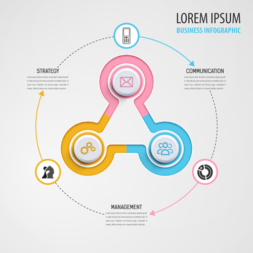Circular business infographics creative vectors template 18
