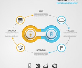 Circular business infographics creative vectors template 19