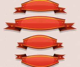 Circus ribbon banners vector 01