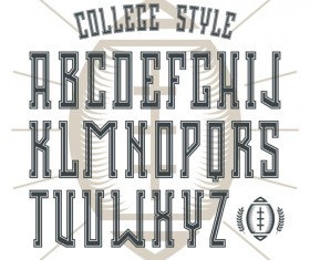 Collece style alphabets vector material