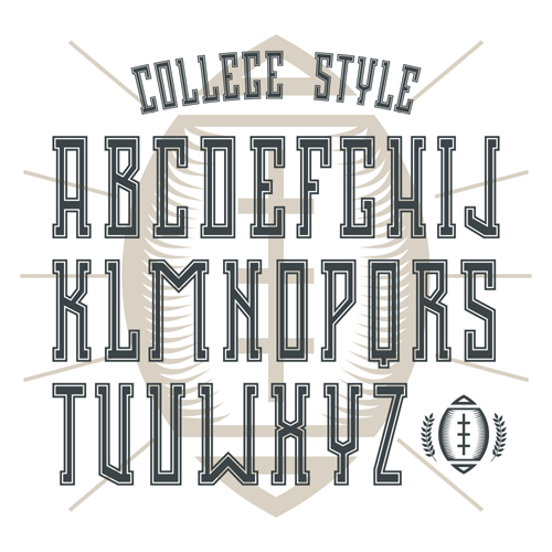 Collece style alphabets vector material