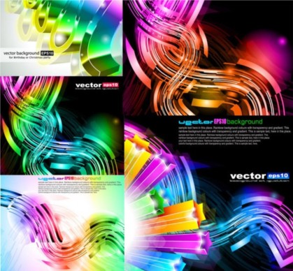 Colorful 3D dynamic background vectors material