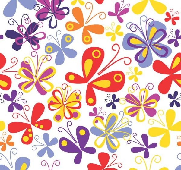 Colourful painted butterfly background vector