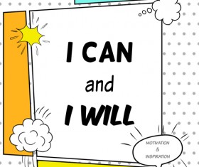 Comic book template with text cloud vector 05