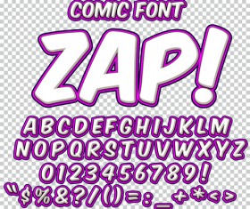 Comic styles alphabet with numbers and symbol vector set 02