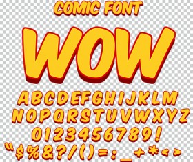 Comic styles alphabet with numbers and symbol vector set 03