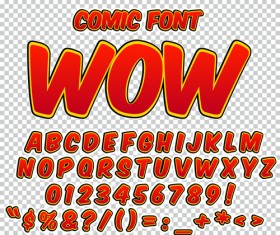 Comic styles alphabet with numbers and symbol vector set 05