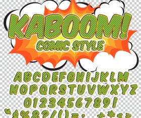 Comic styles alphabet with numbers and symbol vector set 08