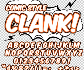 Comic styles alphabet with numbers and symbol vector set 10