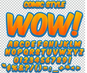 Comic styles alphabet with numbers and symbol vector set 12