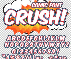 Comic styles alphabet with numbers and symbol vector set 15