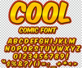 Comic styles alphabet with numbers and symbol vector set 18