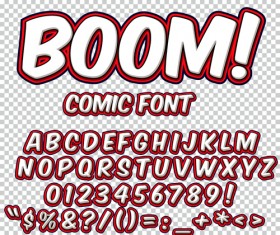 Comic styles alphabet with numbers and symbol vector set 19