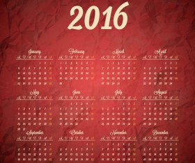 Company gird calendar 2016 set vectors 01