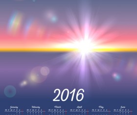 Company gird calendar 2016 set vectors 02