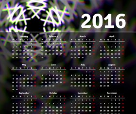 Company gird calendar 2016 set vectors 03