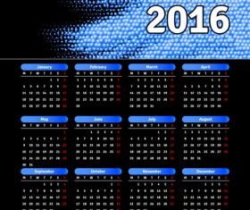 Company gird calendar 2016 set vectors 04