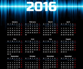 Company gird calendar 2016 set vectors 05