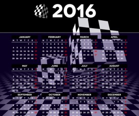 Company gird calendar 2016 set vectors 07