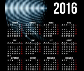 Company gird calendar 2016 set vectors 08