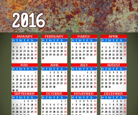 Company gird calendar 2016 set vectors 09