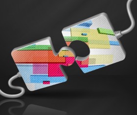 Concept puzzle template business vector 09