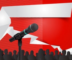 Conference microphones business template vector 03