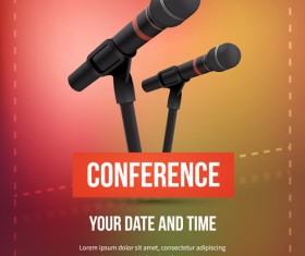 Conference microphones business template vector 05