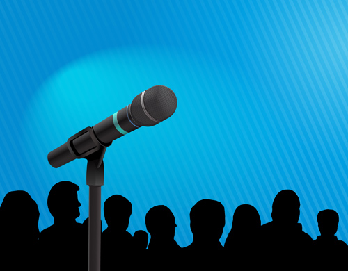 Conference microphones business template vector 08