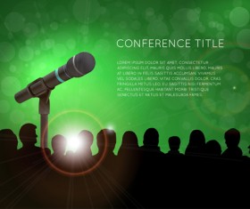 Conference microphones business template vector 09