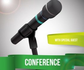 Conference microphones business template vector 10