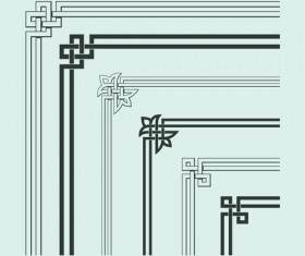 Corner ornament chinese styles vector 07