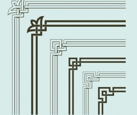 Corner ornament chinese styles vector 08