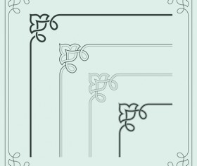Corner ornament chinese styles vector 09