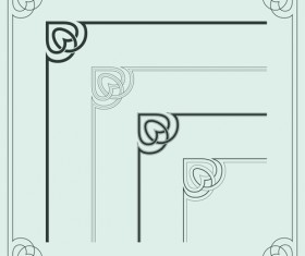 Corner ornament chinese styles vector 10